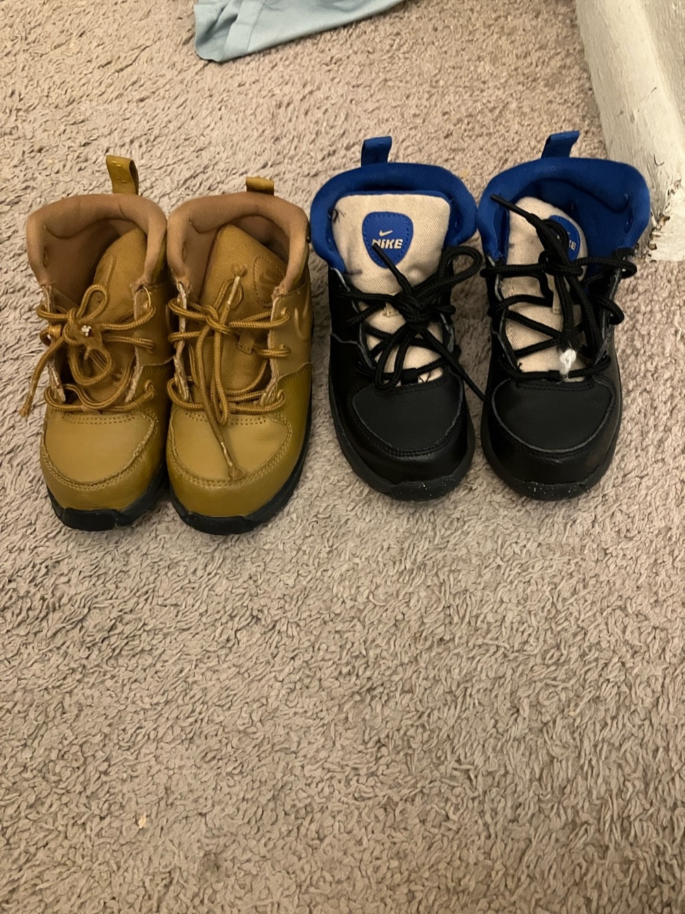 Both Nike Kids Black and tan High-Top Boots
